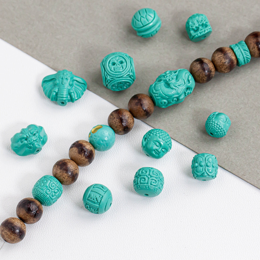 Magnesite Optimized Turquoise Spacer Beads Tara Round Beads Bodhisattva Dragon King Barrel Beads DIY Bracelet Accessories