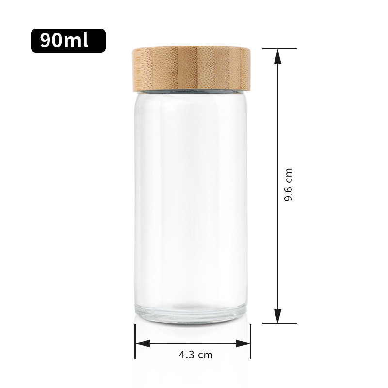 90 ml3oz redondo cubierta de madera de bambú