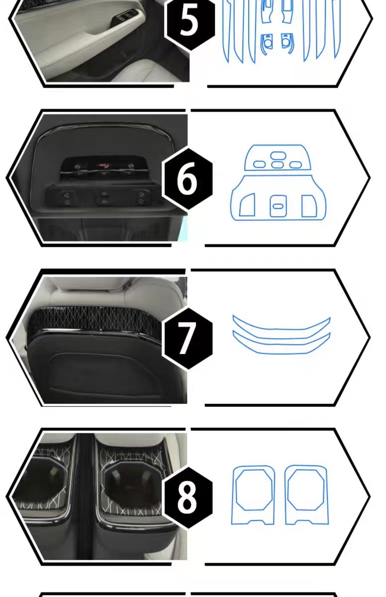 Suitable for Zeekr 009 Interior Film Tpu Central Control Screen Gear Instrument Film Navigation Modification Decorative Automotive Supplies