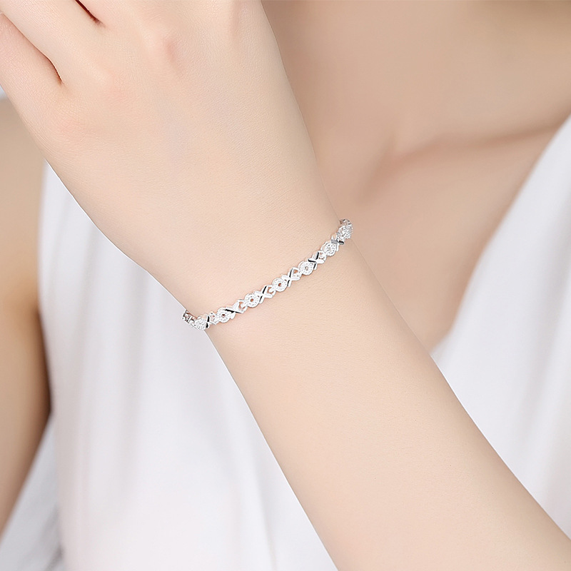 990純銀手鍊女足銀手鐲簡約韓版百搭送女友閨蜜生日禮物廠家批發