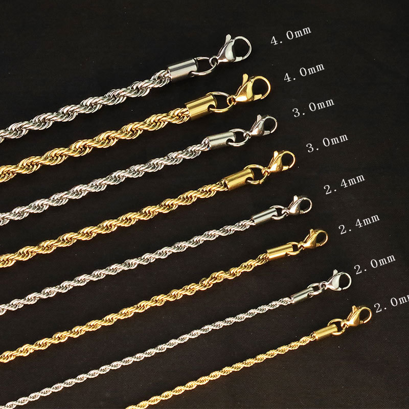 44g Weight Necklace Classification Fashion Solid Color Stainless Steel Plating Necklace 1 Piece