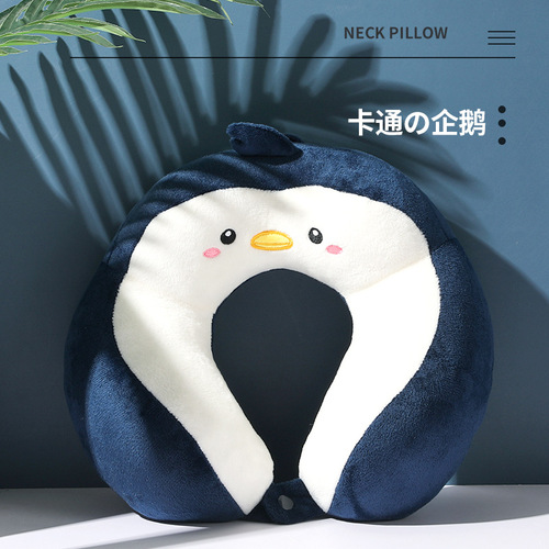 New camel hump cartoon u-shaped pillow office pp cotton crystal velvet embroidered u-shaped pillow car neck pillow manufacturer wholesale