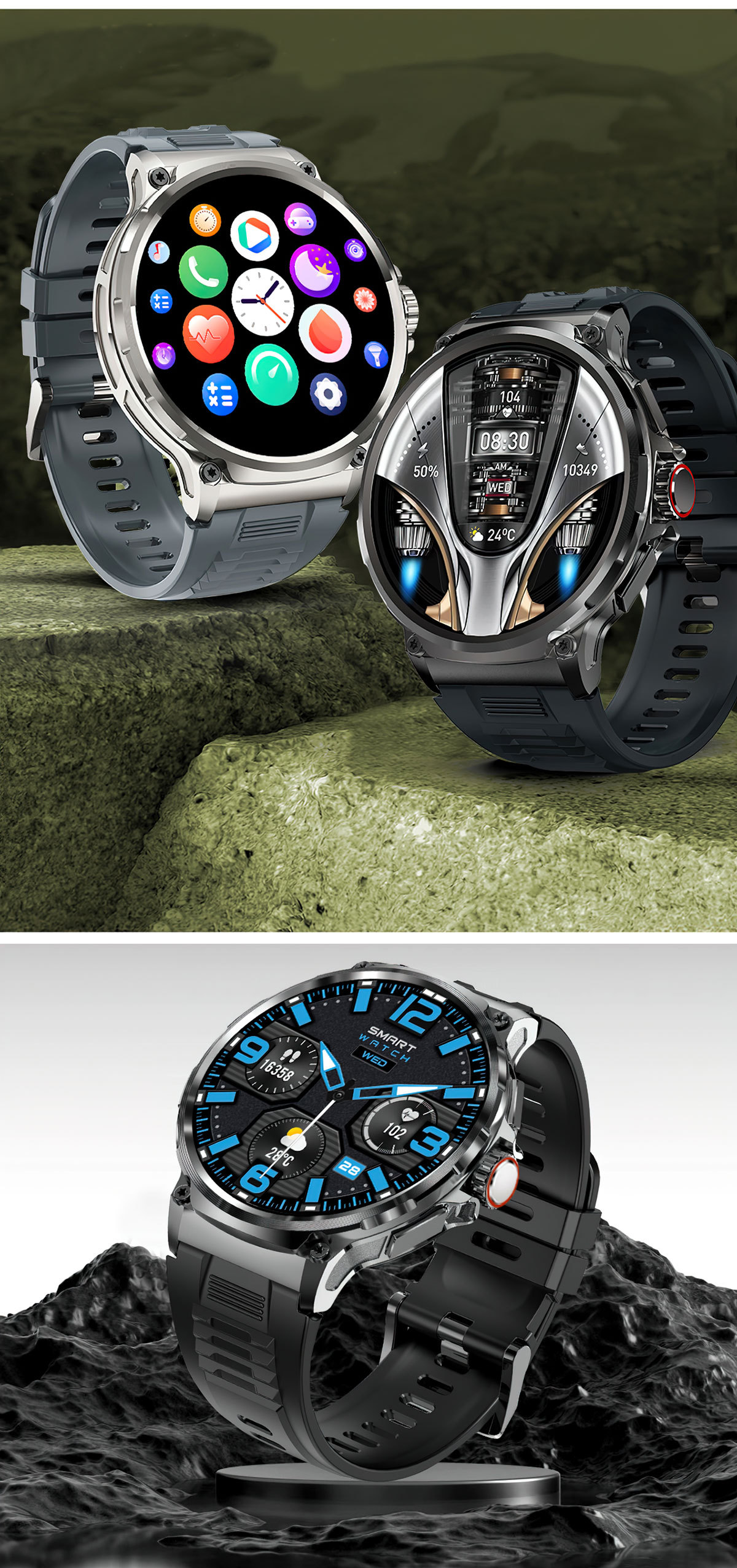New V69 Bluetooth call smartwatch with 360*360 large screen, heart rate, blood oxygen and multi-activity smartwatch undefined