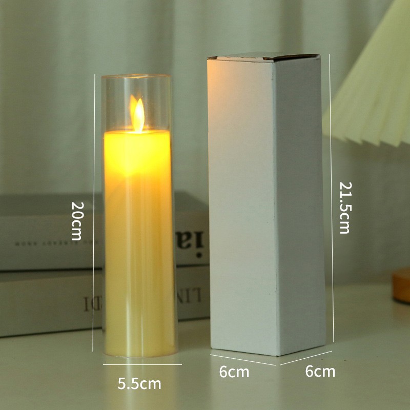 Amazon LED vela electrónica de acrílico simulación de vidrio vela luz de la fiesta de cumpleaños decoración swing luz