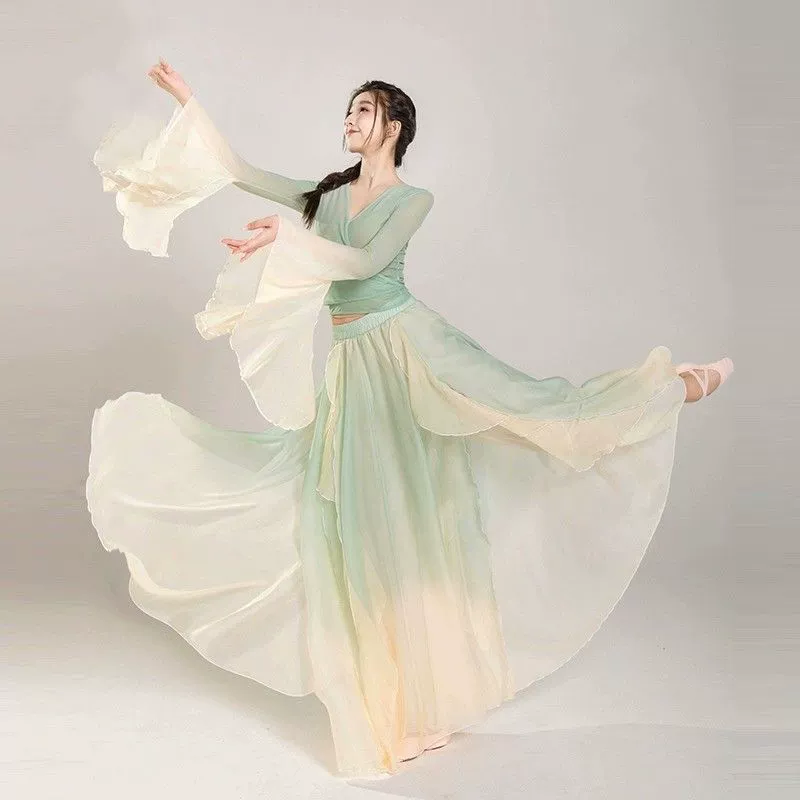 Dance Classical Classical Dance Immortal Qi Body CharmTop Performance Clothes Elegant Performance Gauze Clothes Practice Set