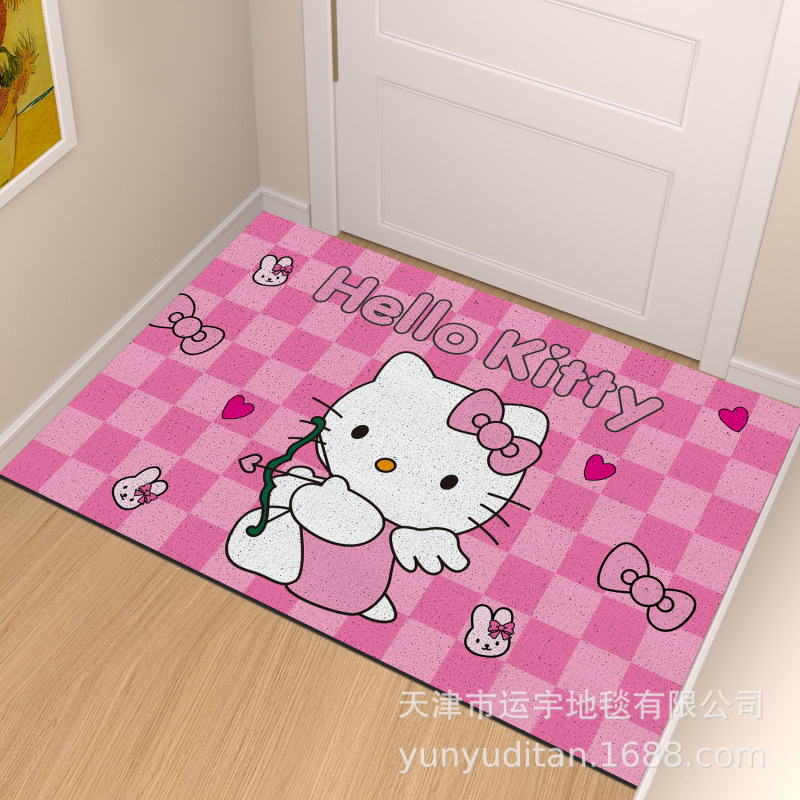 hellokitty入户门丝圈地垫玄关进门蹭土门垫耐磨耐脏可裁剪脚垫|undefined