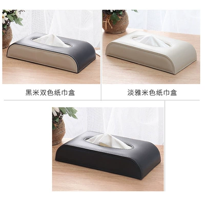 Cross-Border Best-Selling Car Leather Tissue Box, Car Sun Visor Hanging Type, In-Car Tissue Box, Factory Ready Stock Wholesale (Car tissue box/set) - black-seat-type
