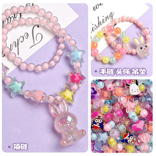 38th Women's Day Kindergarten Children's Bracelet Fantasy Beaded Handmade DIY Jewelry Beaded Training Educational Toy