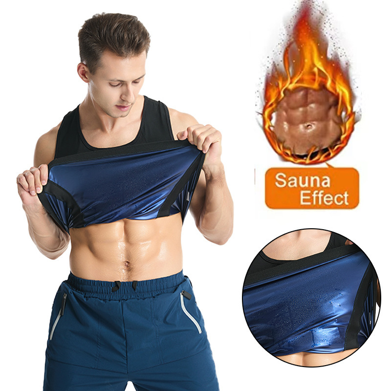 Sweaty Clothing Men's Body Shaping Clothing Fat-burning Vest Large Size Sweaty Clothing Sweaty Clothing Weight-loss Clothing Running Training Sports Fitness