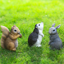 花园摆件小兔子松鼠刺猬庭院装饰摆件院子园艺创意户外造景布置