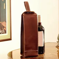 Новая сумка для вина из искусственной кожи красного цвета, подарочная упаковка для одного бутылки вина, возможна индивидуальная упаковка для вина и шампанского.