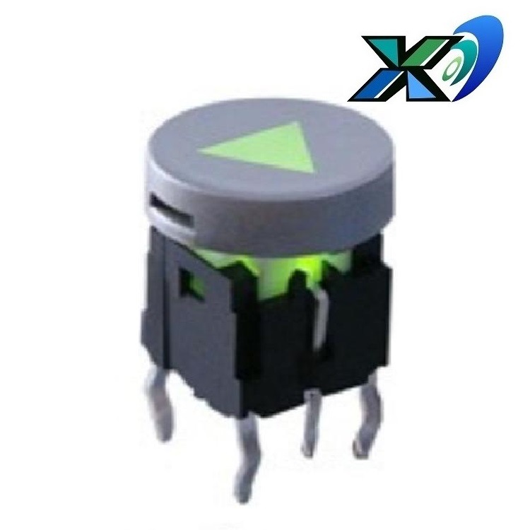 按键开关带灯圆帽  批发带灯轻触开关   圆头按钮开关带灯六脚