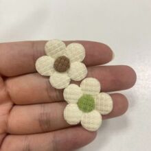 布艺手工花 格子五瓣小花配饰 毛衣针织衫辅料配件 华夫格五瓣花