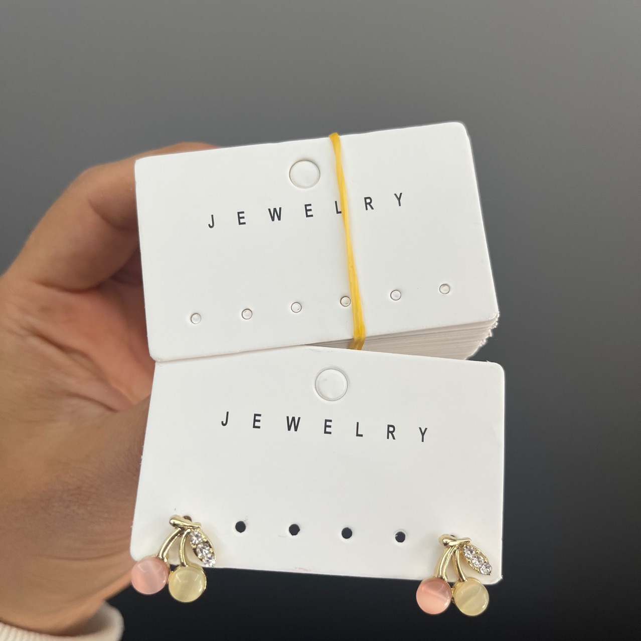 6.5X4六卡位网红三对耳钉包装卡片摆地摊三件套耳饰手工吊牌卡纸