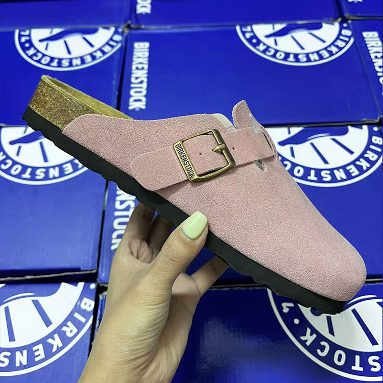 Birkan Shoes Women's 2025 Spring and Autumn New Outfit Slip-on Soft Bottom Baotou Slippers Thick Bottom Genuine Leather Birkan Shoes Women's Shoes