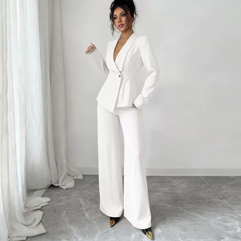 瑞逅2026春季跨境亚马逊欧美气质外套休闲长裤套装外贸女装两件套