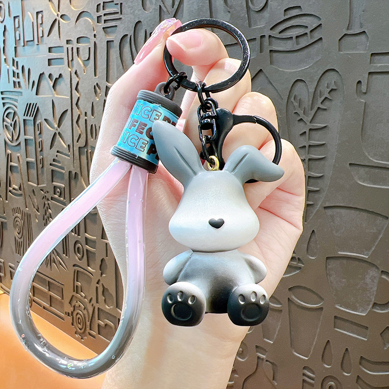 Accesorios llavero pequeño regalo moda gradiente creativo plegable conejo colgante lindo exquisito coche mochila