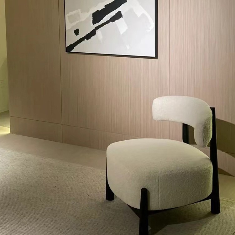 Wabi-Jifeng Modern Simple Home Homestay Hotel Sofá de ocio Silla Sala de estar de madera maciza minimalista Sofá de lujo ligero individual