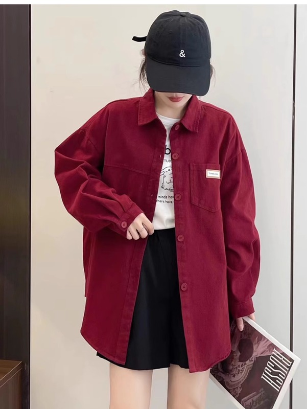シャツトップスカジュアルシャツジャケット女性の春と秋の新しい韓国スタイルルーズレトロ香港スタイル痩身と多用途|undefined