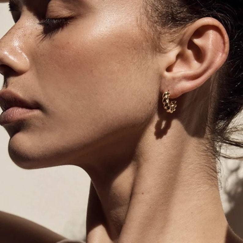 Lady Geometric Stainless Steel Hoop Earrings Plating Stainless Steel Earrings