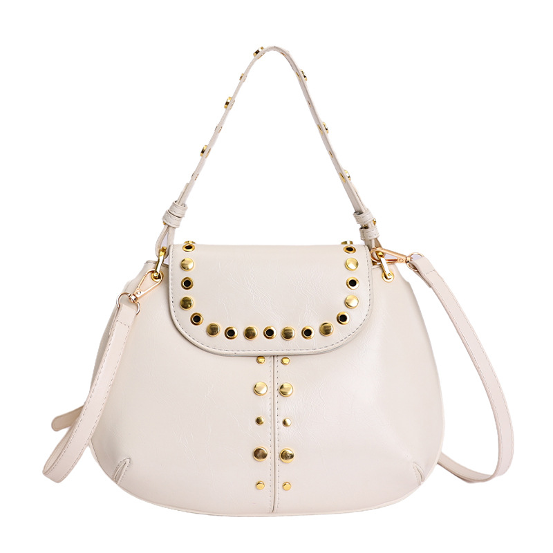 Elegante retro francés bolso de remaches estilo punk diario estilo callejero bolsa de silla de moda viaje mochila de hombro