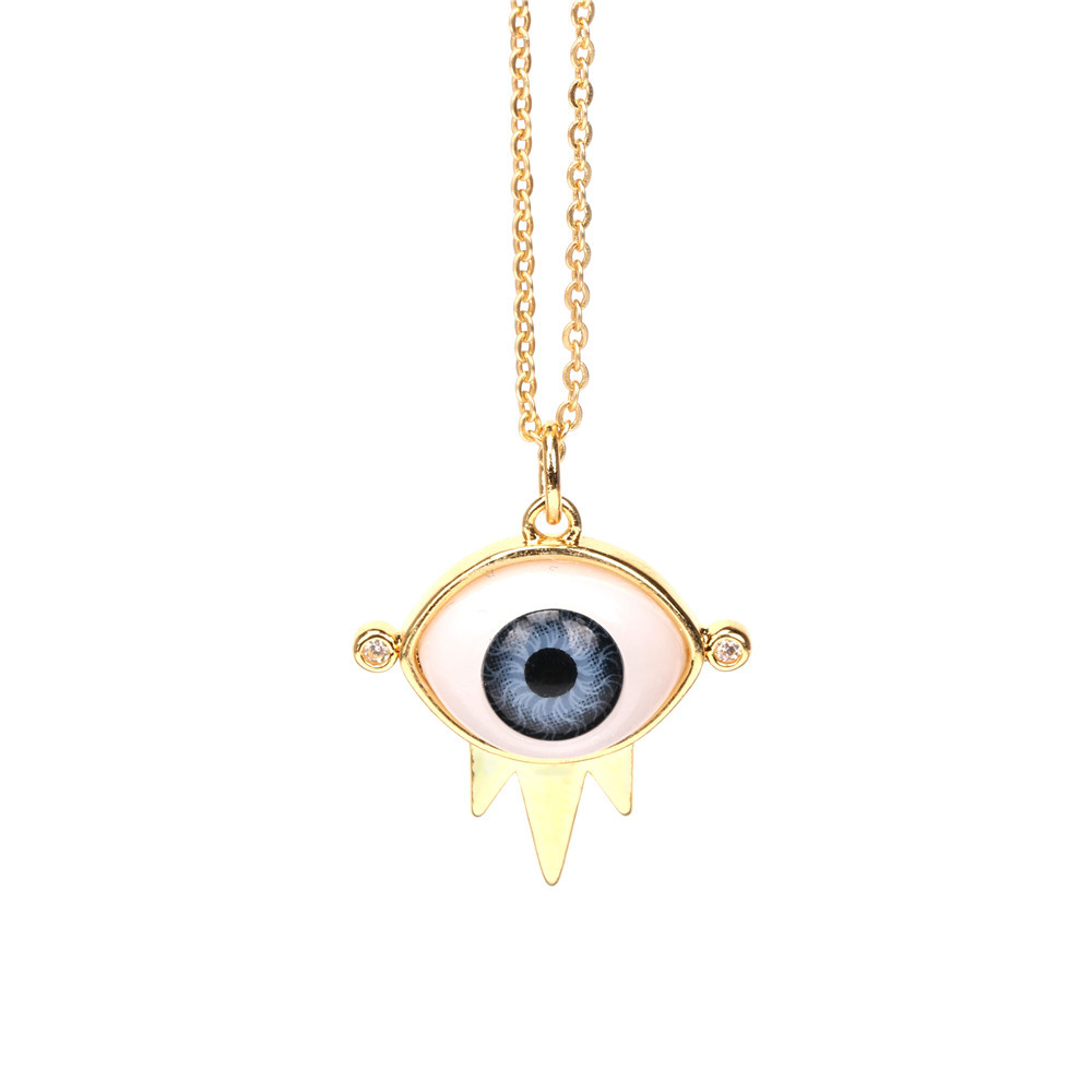 devilu0027s eye micro zircon pendant copper necklace wholesale nihaojewelry