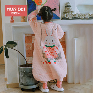 M169 Huxibei Leg Sleeping Bag Children's Leg Anti-Kick 5 Warm Thickened Fall/Winter Air Conditioning Heating Room Sleeping Bag