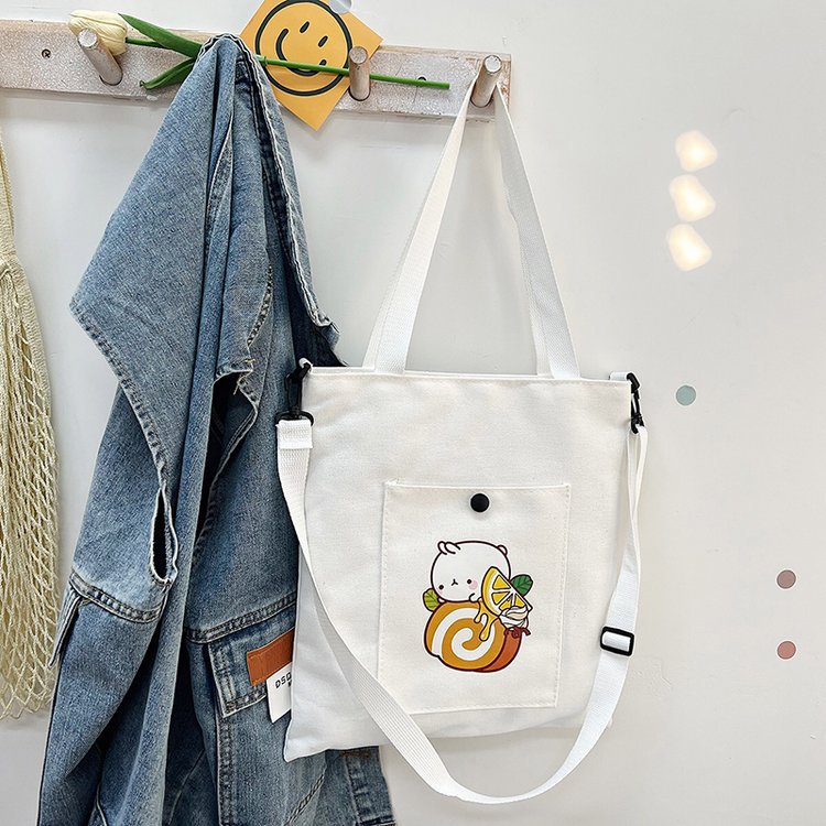 The new Korean-style cute Japanese-style single-shoulder bag is selling well. It's a simple and versatile canvas bag for college students' crossbody tutoring undefined
