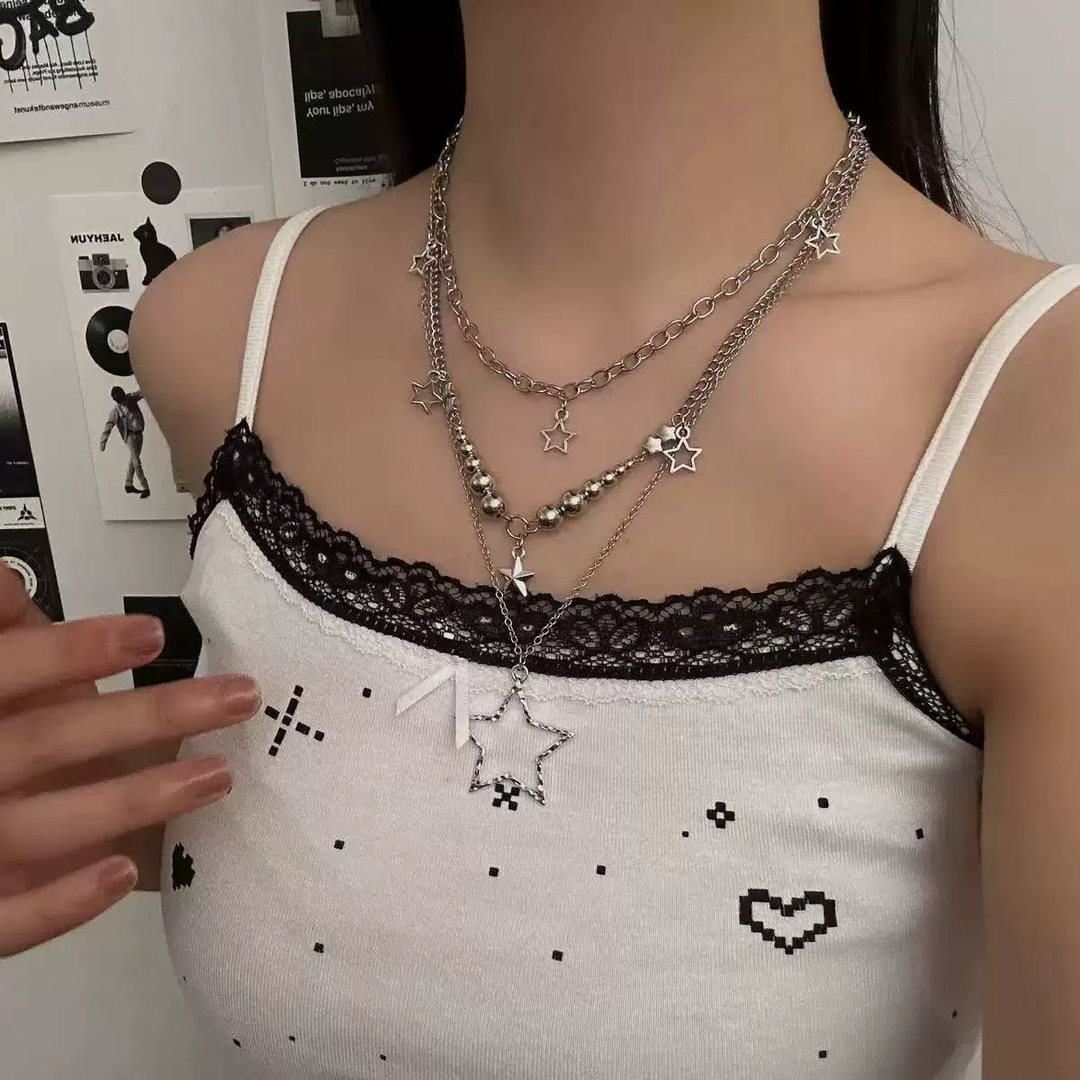 Европейские и американские бестселлеры в области ювелирных изделий, простой комплект ожерелья с пятиконечной звездой и кисточками для женщин, ретро-ожерелье с бусинами в виде звезды