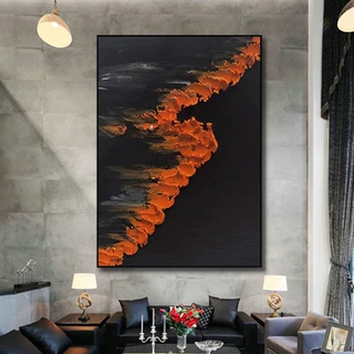 手绘油画抽象肌理墨绿玄关装饰画大芬村高级感客厅沙发背景墙挂画