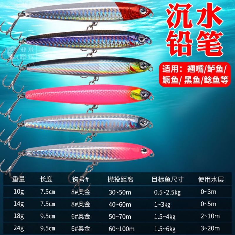 Sinking Minnow Fishing Lures Hard Baits Fresh Water Bass Swimbait Tackle Gear