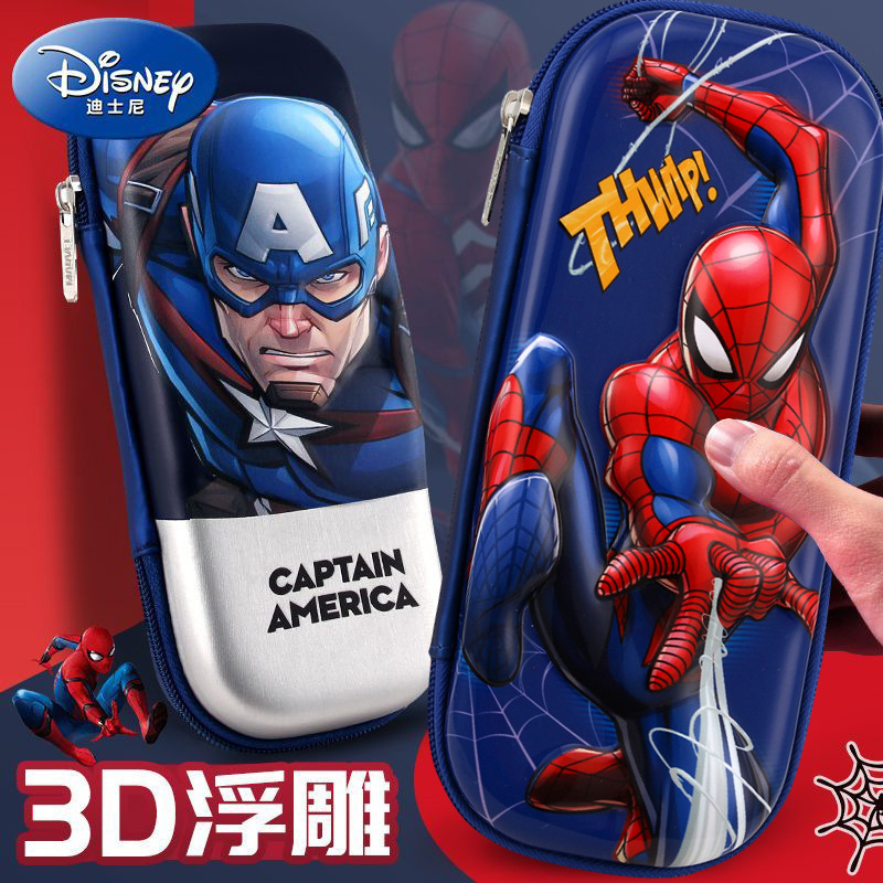 Disney Pencil Case for Elementary School Students, Spider-Man Pencil Case, Large Capacity Captain America Stationery Box, Pencil Box, Marvel Frozen Pencil Case Disney Pencil Case for Elementary School Students, Spider-Man Pencil Case, Large Capacity Captain America Stationery Box, Pencil Box, Marvel Frozen Pencil Case