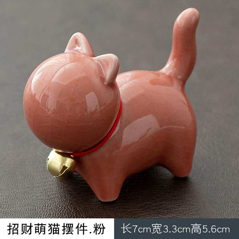Micro landscape, ceramic cute table accessory, tea set with accessories, kitten, cat