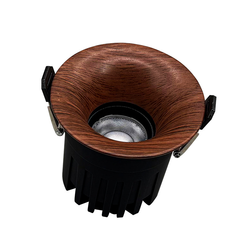 Lámpara de madera de nuez antigua incrustada sin borde nueva lámpara de lavado de pared ajustable taza profunda lámpara antideslumbrante 406L