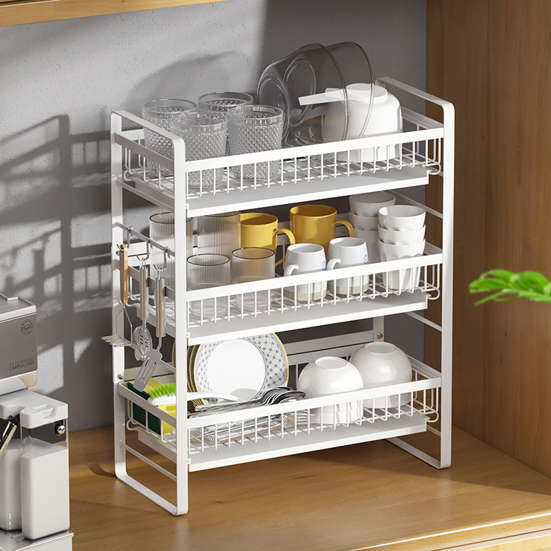 窄款碗碟架沥水架 调料汤锅架 现代简约果蔬收纳篮多层厨房置物架