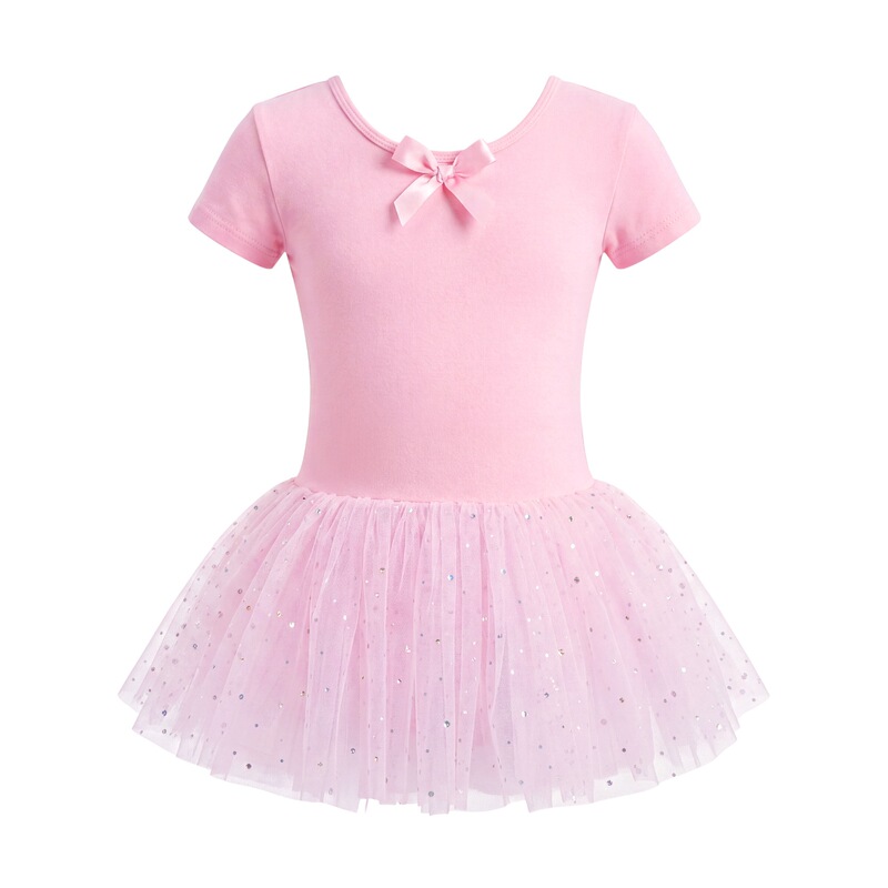 Children's Dance Clothing, Girls' Practice Clothing, Summer Short-Sleeved Dance Performance Clothing, Chinese Dance Tutu Skirt, Tutu Skirt