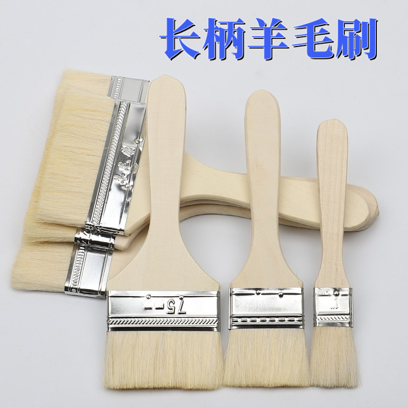 Long-Handled Wool Brush, Soft-Bristled Household Brush, 1inch 5inch 8inch Water-Based Paint Brush, Manufacturer Wholesale, Multi-Purpose Brush