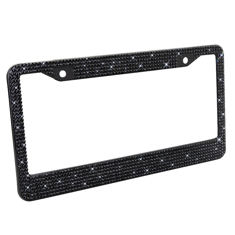 Car License Plate: Yà mǎ License plate holder/license plate holder - xc-w014-steel-rhinestone-black-diamond