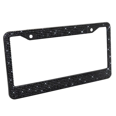 Plate Frame Diamond License Plate Frame: License plate holder/license plate holder - xc-w014-steel-rhinestone-black-diamond