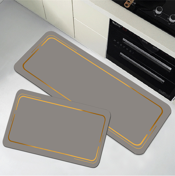 Cocina simple absorbente de aceite alfombra de piso de entrada del Hogar antideslizante alfombra de piso matorral alfombra de piso de terciopelo de cristal se puede fijar