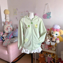 刺绣卡通小熊耳朵卫衣女秋冬季甜美软妹日系宅萌感学院风宽松外套