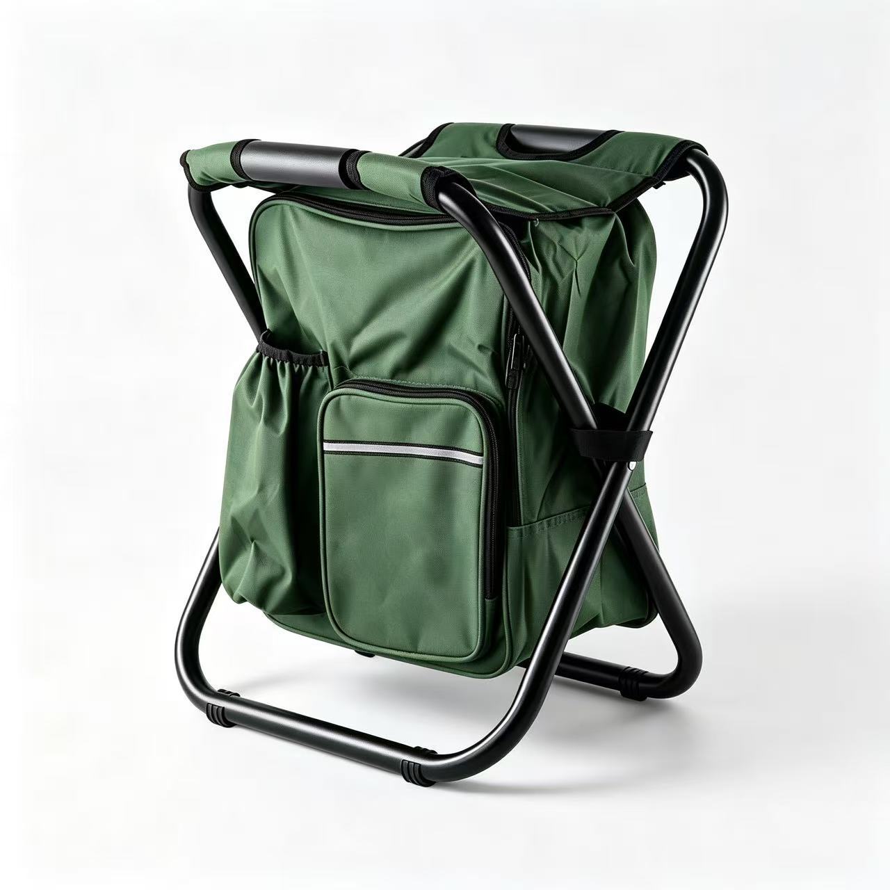 Silla plegable portátil ultraligera para acampar con taburete Maza de pesca en paquetes de hielo fuertes y duraderos con respaldo al aire libre transfronterizo