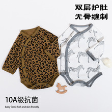 跨境外贸宝宝衣服婴儿连体三角哈衣新生儿爬服短袖包屁衣薄款透气