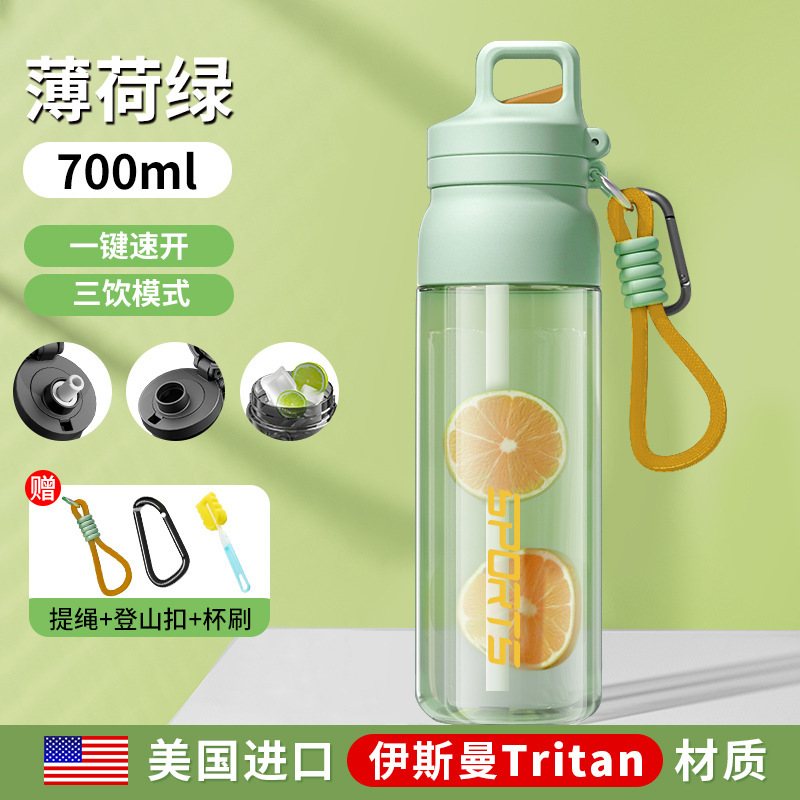 进口Tritan材质耐高温塑料杯运动水杯学生水杯上学专用吸管杯批发|undefined