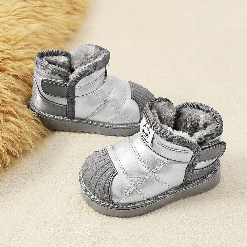 2023 новые детские зимние сапоги Fur One Хлопковая обувь для мальчиков на флисовой подкладке Утолщенные хлопковые сапоги для девочек Детские сапоги для малышей