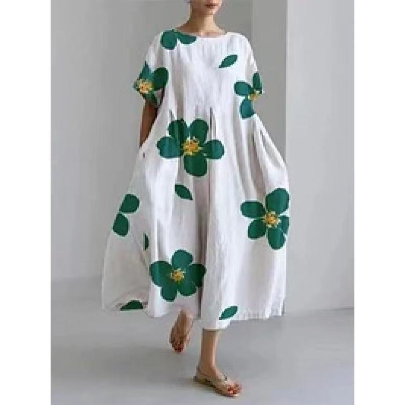 Femmes Robe Régulière Élégant Style Classique Col Rond Manche Courte Couleur Unie Robe Mi-Longue Vacances display picture 12