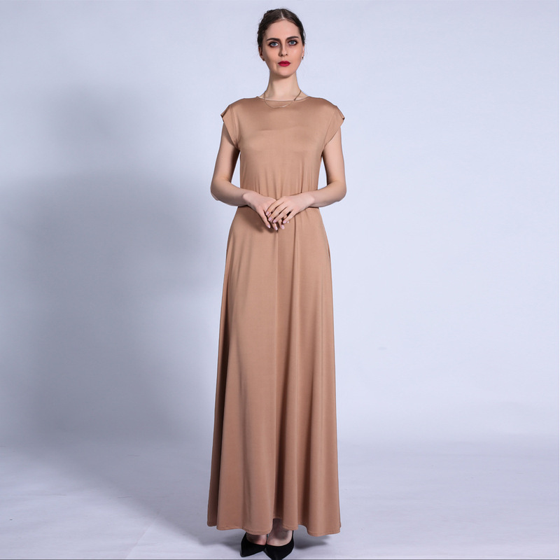 2021 INS new spring and summer solid color base skirt basic sleeveless sleeve length dress female in stock generation 1314