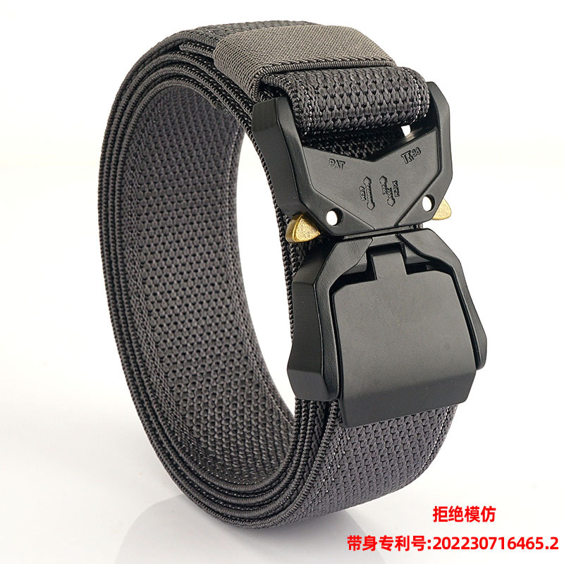 Nuevo cinturón táctico de aleación de aluminio de los hombres de función rápida hebilla de nylon real elástico tejido pantalones de lona cinturón