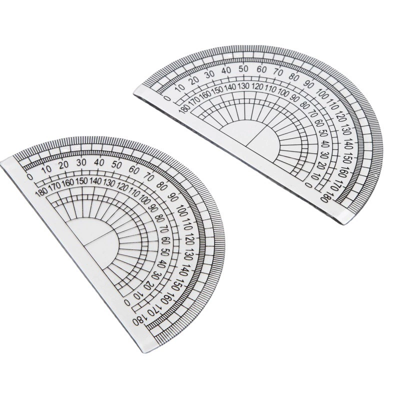 Производители поставляют студентам для изучения канцелярских измерительных инструментов нейтральный логотип/полукруглый транспортир поддержка 180 градусов