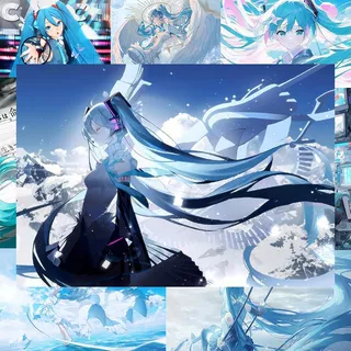 初音未来周边海报寝室墙纸壁纸动漫二次元不干胶贴纸